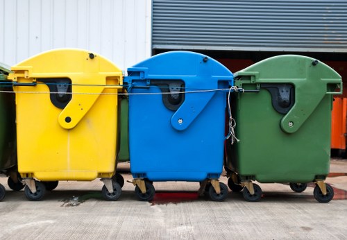 Collection crew sorting office recyclables in Parsons Green